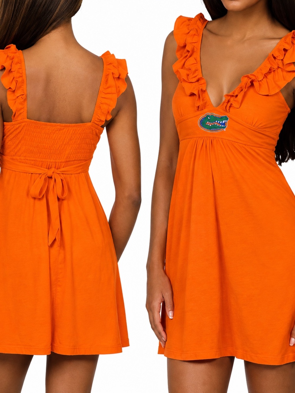 Y2K Florida Gators Orange Women's Mini Sundress Tie Back Size Juniors Small